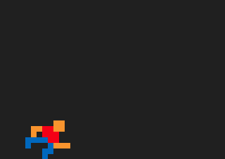 pixel art animation of a person jumping around