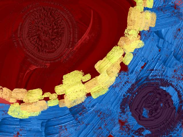 abstract digital painting focusing on texture and contrasting colors