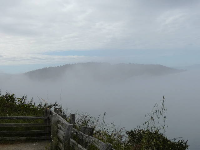 overlooking the mouth of the klamath river flowing into the pacific ocean