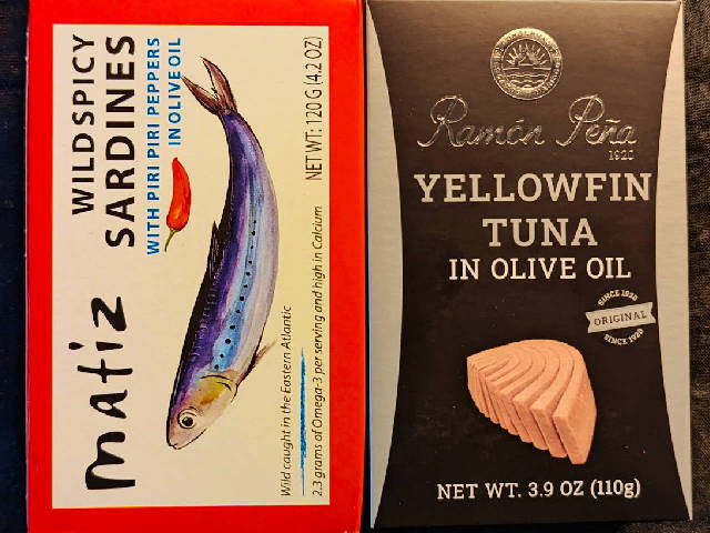 photo of two tins of fish