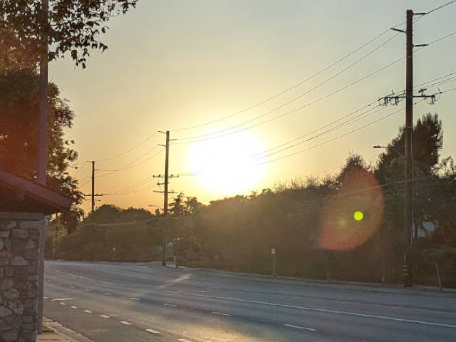 sunsetting on an empty street