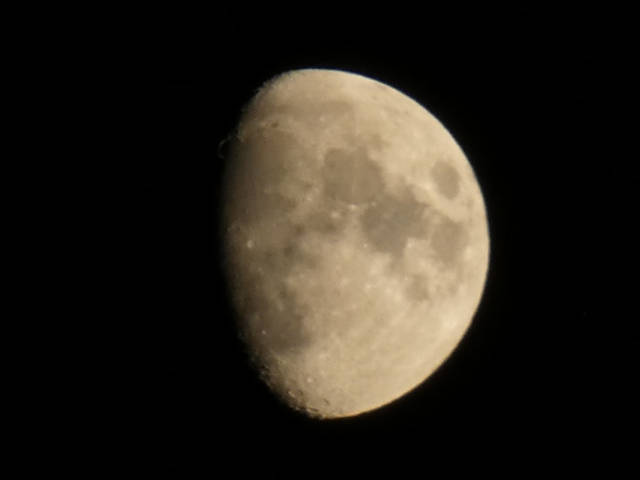 waxing gibbous moon full frame