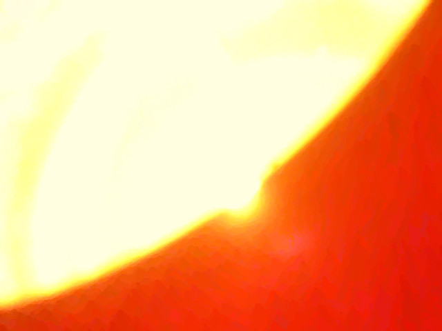bright orange and yellow light, like candy corn