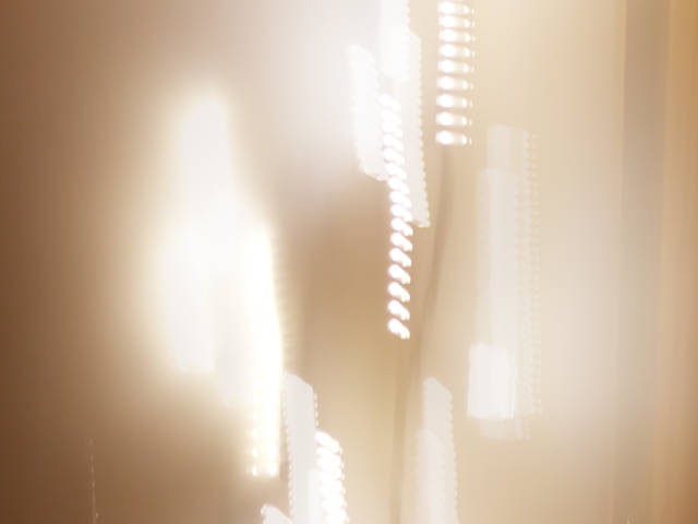 string lights multiple exposures moving and blurred